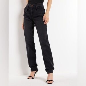 Express Mid Rise Washed Black Pleated Baggy Tapered Jeans 8R